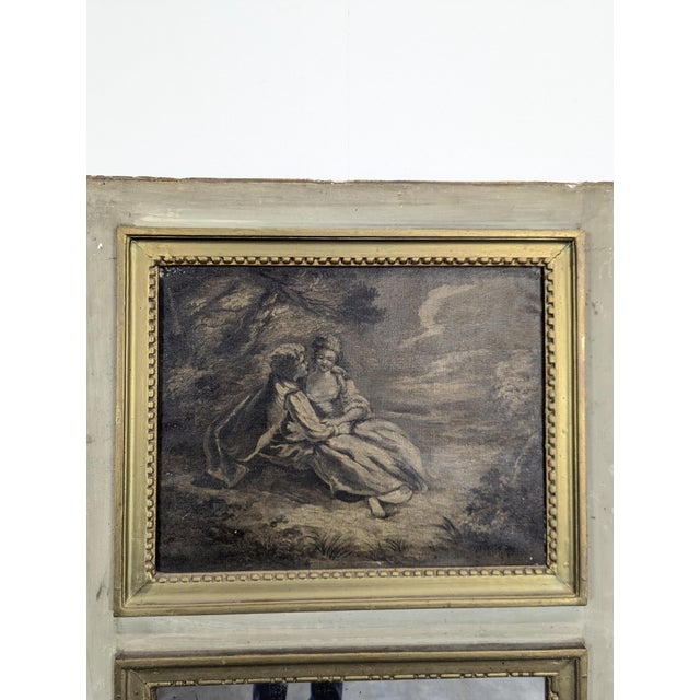 Overmantel Mirror with Scenes of Gallantry Decoration For Sale - Image 5 of 7