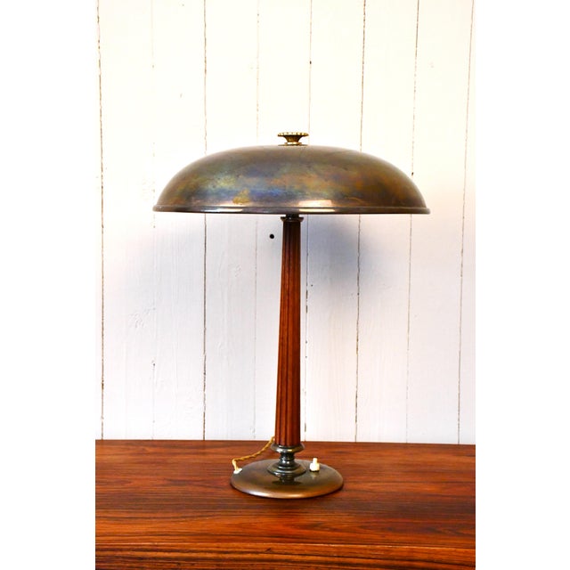 Swedish Brass and Oak Table Lamp by Erik Tidstrand for Nordiska Kompaniet, 1940s For Sale - Image 18 of 18