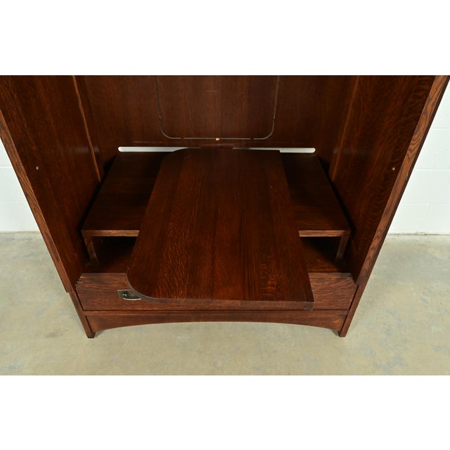 Wood Stickley Mission Oak Arts & Crafts Media Cabinet For Sale - Image 7 of 18
