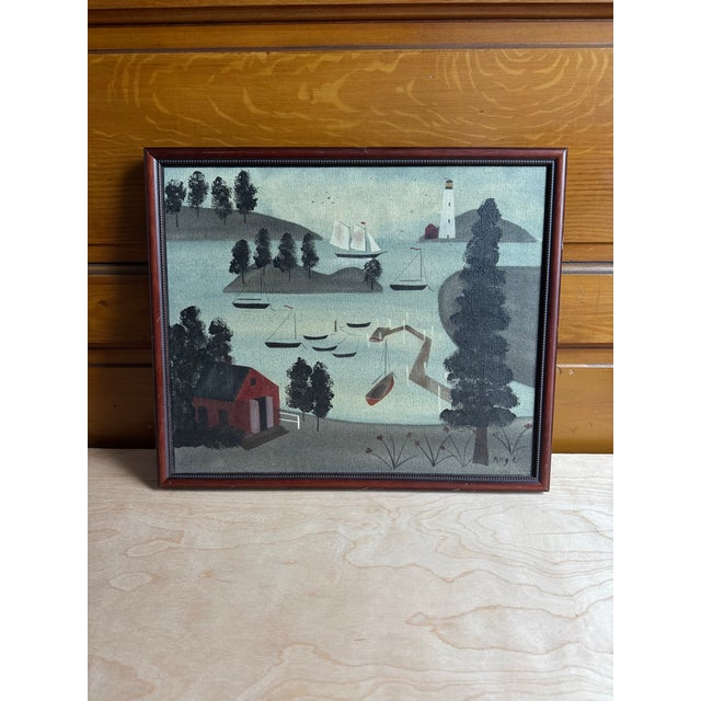 Hope R. Angier ‘Harbor Scene’ Original Coastal Oil Painting For Sale - Image 10 of 10