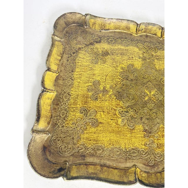 Wood 20th Century Gilded Wooden Trays, India, Set of 2 For Sale - Image 7 of 14