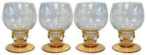 Handcrafted Wine or Brandy Glasses from Theresienthal Glassworks, Germany 1950s, Set of 4