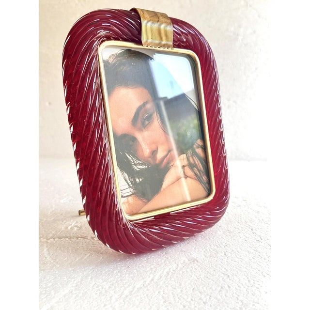 Venetian Red Torchon Murano Glass Picture Frame by Simoeng, in Exhibition Piece conditions. Designed from 2000