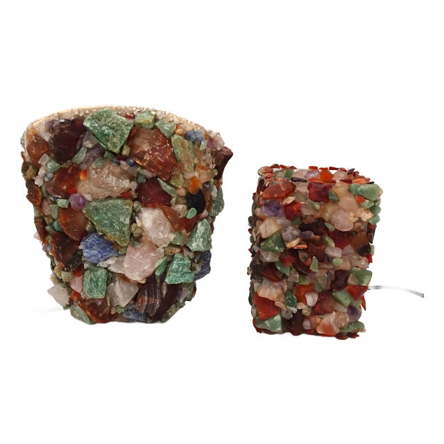 Vintage Brutalist Table Lamp, 1950s, Set of 2 For Sale