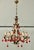 Red Large French Chandelier with Lipstick Red Teardrops, 1950 For Sale - Image 8 of 9