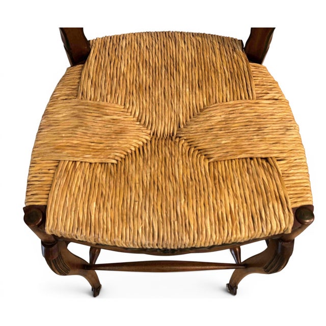 French Country Rush Seat Bar Stools - Set of 3 For Sale - Image 12 of 13
