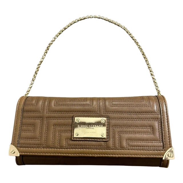 21st Century Gianni Versace Couture Mini Geometric Leather Shoulder Bag For Sale