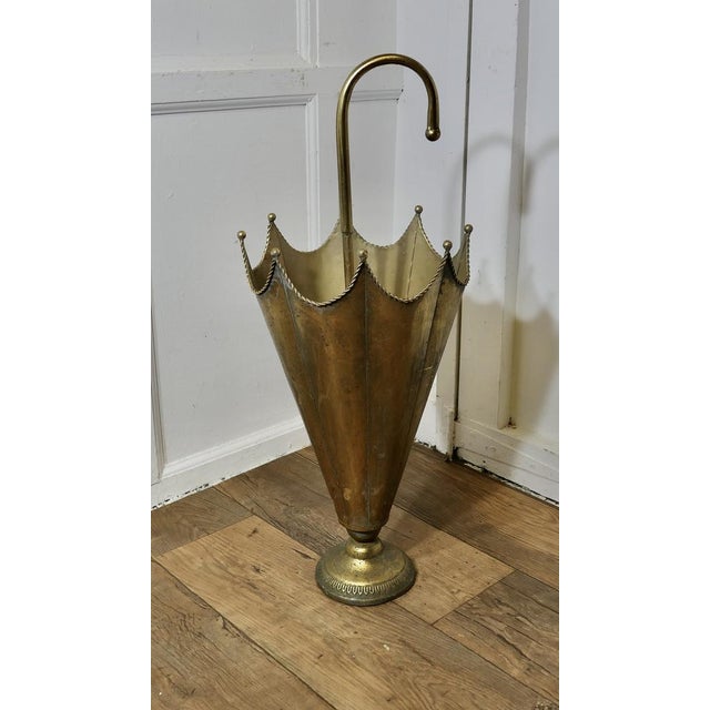 1920s Brass Umbrella-Shaped Umbrella Stand, 1920s For Sale - Image 5 of 7