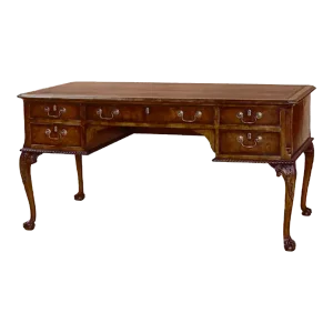 Burton-Ching George III Style Burl Walnut Writing Desk