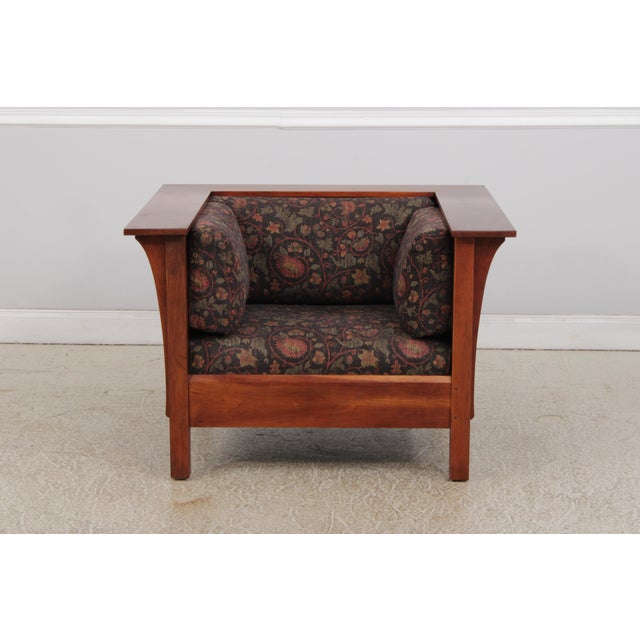 Age: C.2002 Details: Finish no.11 Cherry High Quality Construction Large Impressive Chair Arts & Crafts See Other...