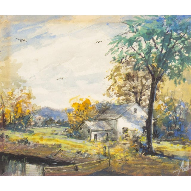 Watercolor Landscape Painting by Bill Abell For Sale - Image 4 of 7