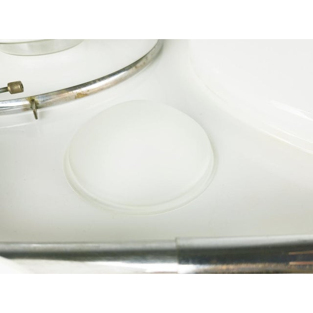 Small Chrome-Plated and Opaline Glass Pendant Lamp by Otto Müller for Sistrah Licht GmbH, 1920s For Sale - Image 16 of 18