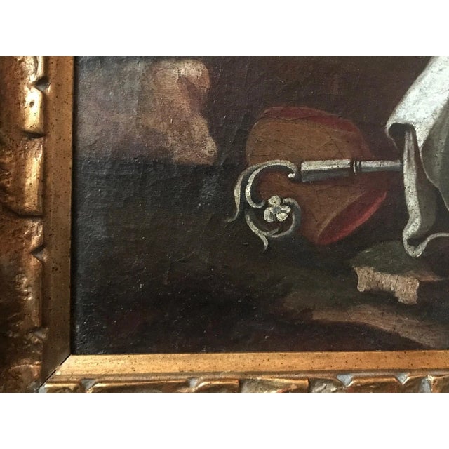 Textile 17th Century Saint Bernard of Clairvaux Painting For Sale - Image 7 of 13