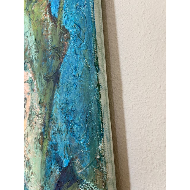 "Crimson Solitude" Original Oil Large Painting by Sonia Gold For Sale - Image 9 of 11