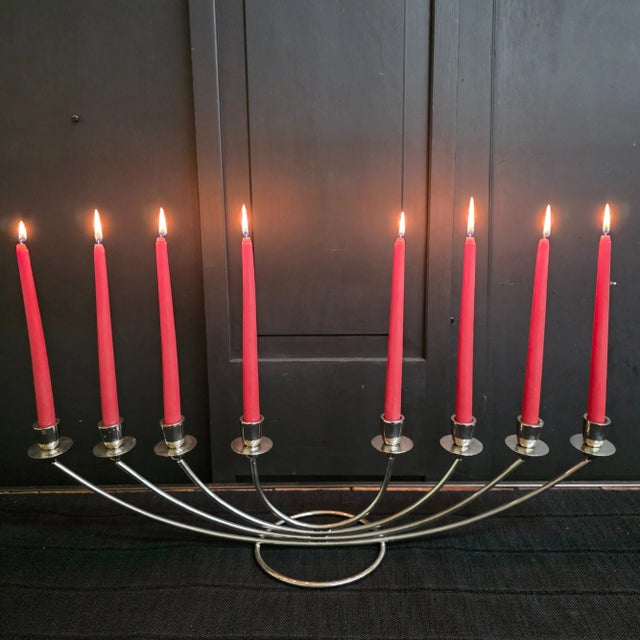 Vintage Silver Candelabra Grandmillennial Table Centerpiece For Sale - Image 17 of 18