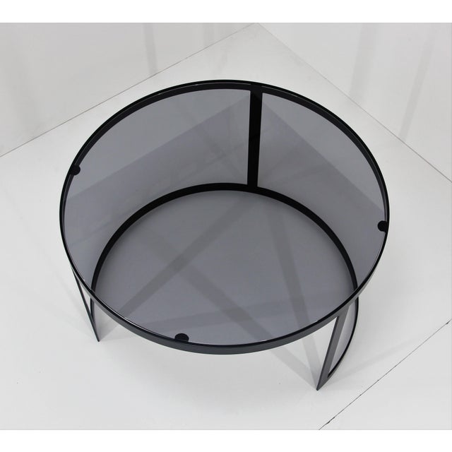 21st Century Set of Two Iron Nesting Tables with Glass and Wood Tops, Spain For Sale - Image 5 of 8