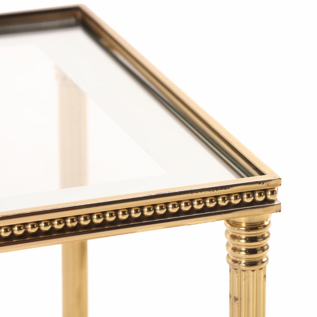 Early 20th Century Pair Italian Brass Nesting Tables, Hollywood Regency Style For Sale - Image 4 of 8