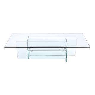 Small Italian Chrome and Glass Coffee Table from Fontana Arte, 1970s For Sale