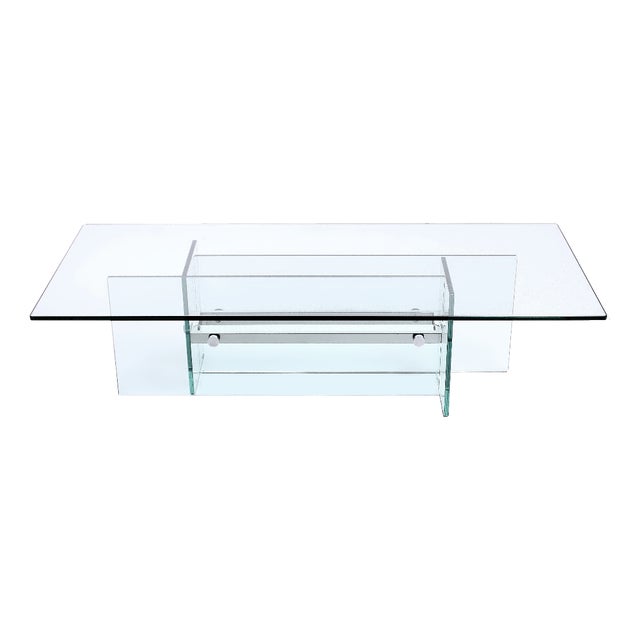 Small Italian Chrome and Glass Coffee Table from Fontana Arte, 1970s For Sale