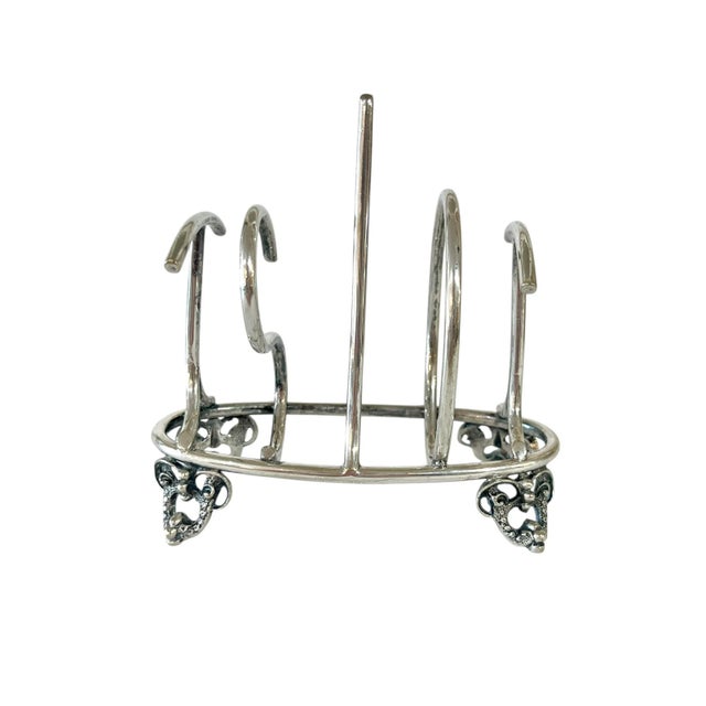 Antique English Silver Plate Toast Rack For Sale - Image 4 of 10