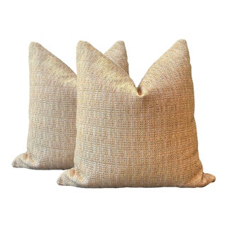 Golden Tweed Pillows - a Pair For Sale