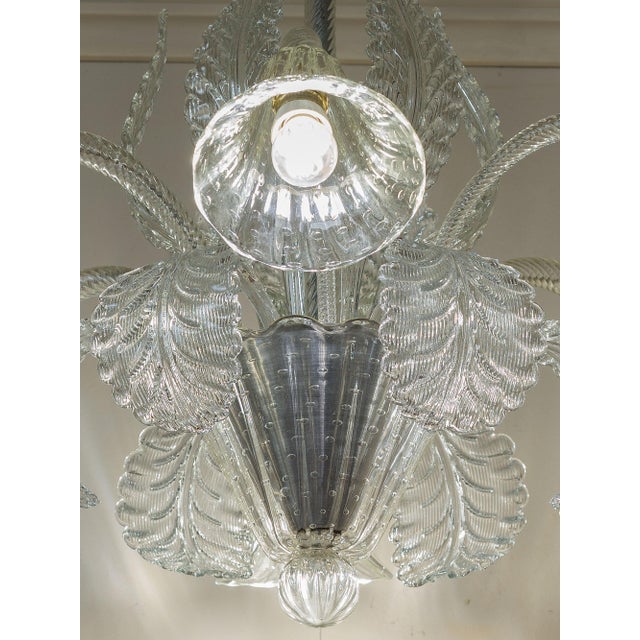 Vintage Six-Light Murano Blown Glass Chandelier from Barovier & Toso, 1930s For Sale - Image 14 of 15