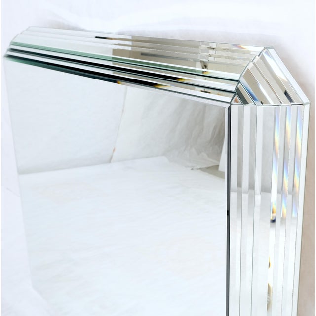 1970s Large 3D 6" Deep Mirror Frame 48x54 Wide Rectangle Square Wall Mirror For Sale - Image 5 of 9