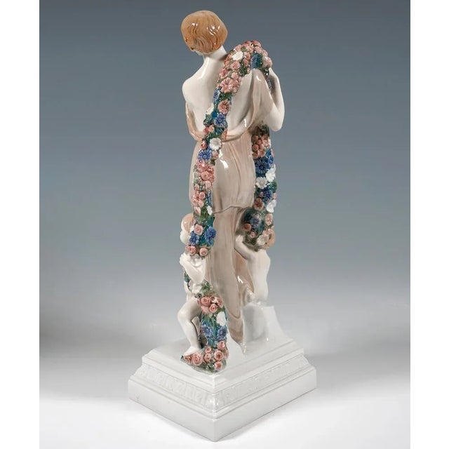 Large Porcelain Group Joy of Life attributed to J. Limburg Rosenthal Selb, Germany, 1923 For Sale - Image 4 of 11