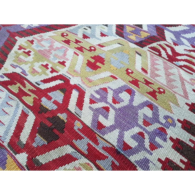 Vintage Turkish Kilim Rug 4'11'' X 9'7" For Sale - Image 9 of 11