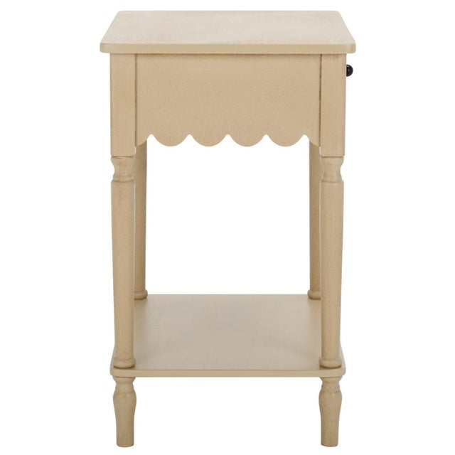 Haven Scalloped 1 Top Drawer Accent Table in Natural For Sale - Image 9 of 10