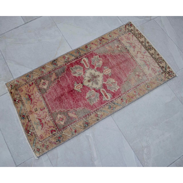 1970s Vintage Hand Knotted Small Rug, Kitchen, Bath Entry Decor 2x3 Ft Approx For Sale - Image 13 of 14