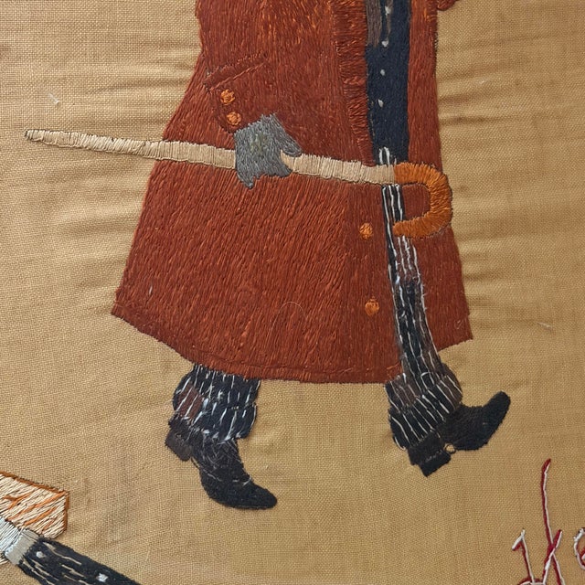 Late 19th Century 'Smoke Here, Not Hereafter, ' a 19th Century English Embroidered Textile For Sale - Image 5 of 11