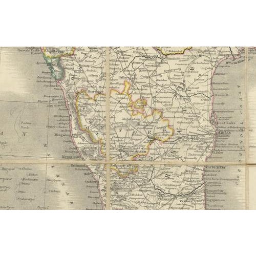 Mid 19th Century Johnstons Travelling Map of India on Linen in Original Cloth, 1857 For Sale - Image 5 of 14