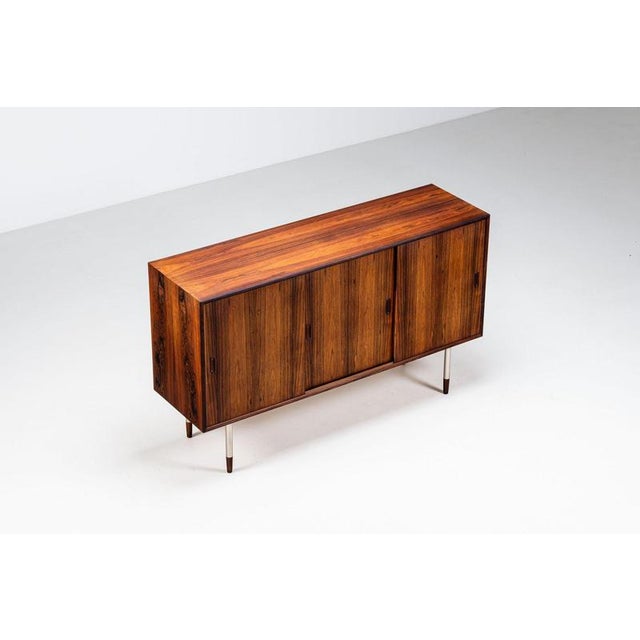 Brown Rosewood Sideboard with Metal Legs, Denmark, 1960 For Sale - Image 8 of 18