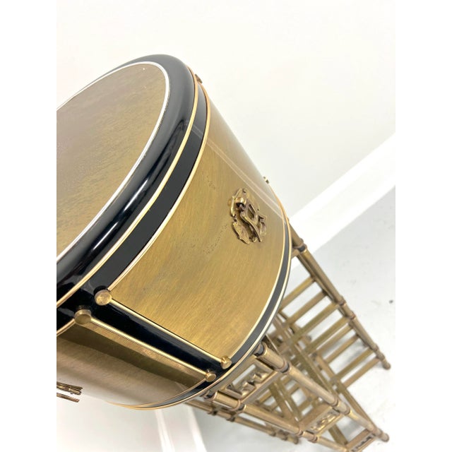 1980's Brass Plated Asian Bamboo Style Plant Stand For Sale - Image 9 of 10