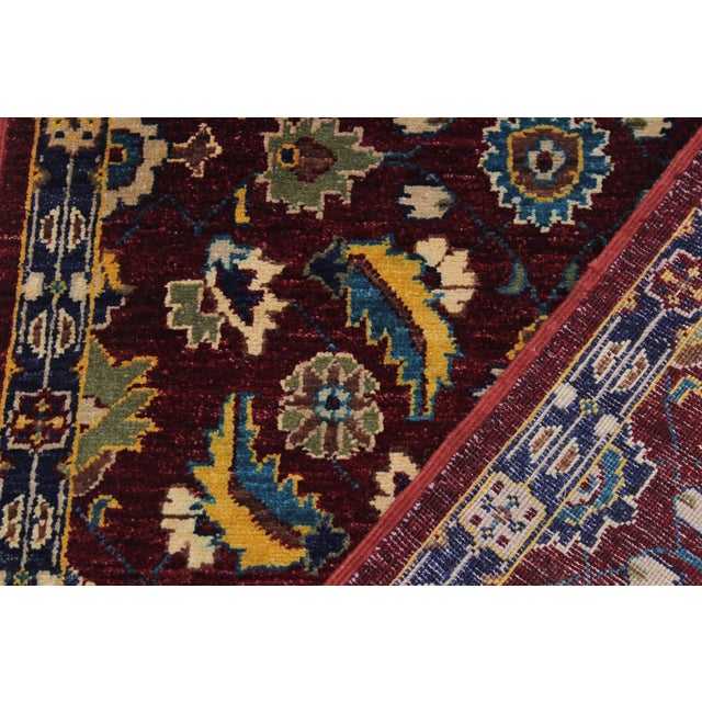 Red Shabby Chic Ziegler 1990's Red/Blue Wool Runner Rug- 2'7'' X 9'9'' For Sale - Image 8 of 10