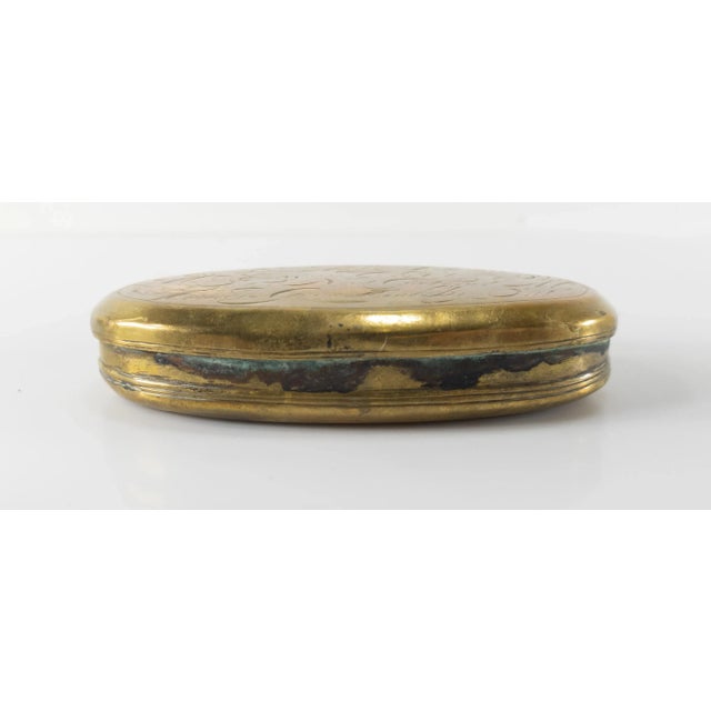 18th Century 18th Century Dutch Brass Engraved Writing Ink Box For Sale - Image 5 of 13