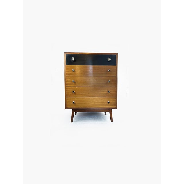 Mid-Century Modern Vintage Tallboy Chest of Five from Lebus, 1950s For Sale - Image 3 of 17