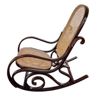 Mid 20th Century Vintage Thonet-Style Bentwood Rocking Chair For Sale