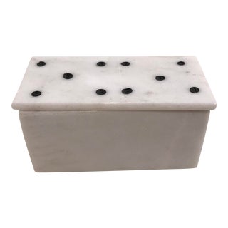 Vintage Onyx Boxed Mini Domino Set For Sale