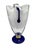 Vintage Romanian Cobalt Blue and Gold Crystal Pedestal Pitcher For Sale - Image 4 of 12