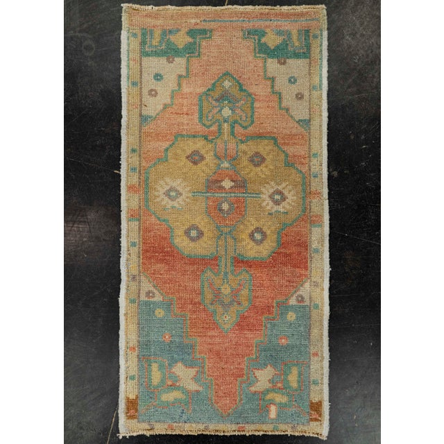 Brown Turkish Mini Rug Oriental Hand Knotted Vintage Rug 1'8" x 3'5" #21176 For Sale - Image 8 of 8