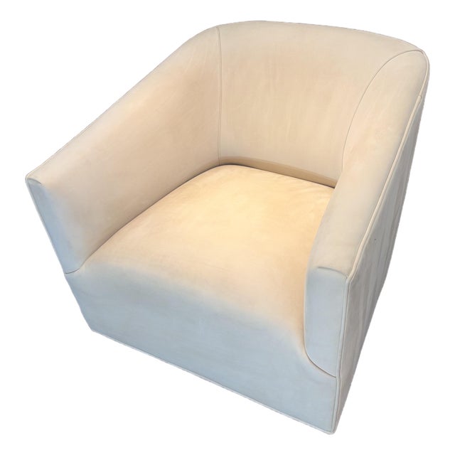 Rh 1950s Italian Shelter Arm Leather Chair | Classic Depth | Italian Veneto | Ivory For Sale