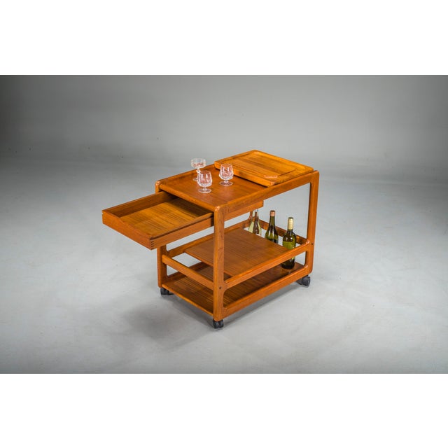 Vintage Danish Teak Bar Trolley from Vildbjerg Møbelfabrik, 1960s For Sale - Image 14 of 18