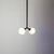 Metal Y Pendant Mini, Black, 29in H, 3 Inch Glass Globes, by Research.Lighting, Modern, Minimal Hanging Light For Sale - Image 7 of 10