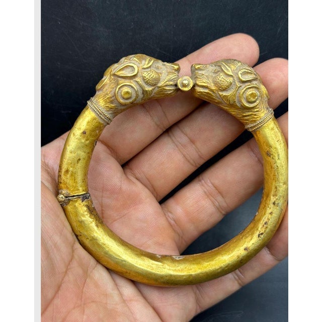Bochic "Vintage" Solid 18K Gold LionBangle, Original, Origin Afghanistan open and close hinge and safety locks 71 Grams...