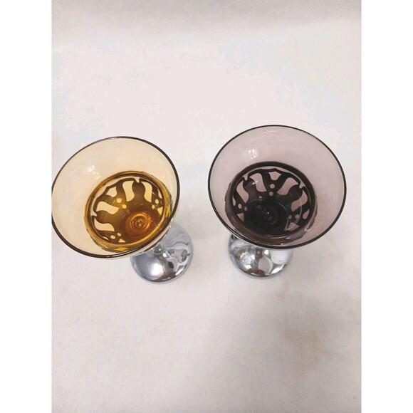 Metal 1960s Mid-Century Modern Farberware Cambridge Morgantown Chrome Wine Cordial Brandy Glass Romantic - a Pair For Sale - Image 7 of 16