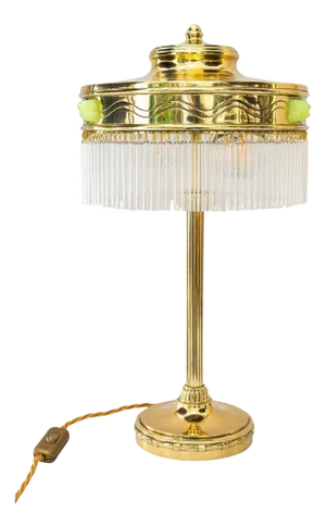 Art Deco Table Lamp with Orig. Opaline Glass Stones, Vienna, 1920s