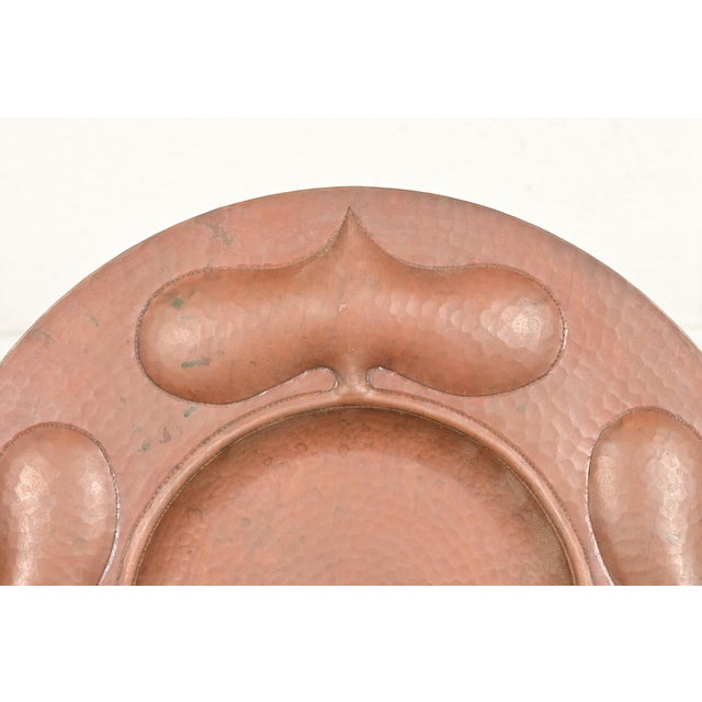 Ramon Ramirez Arts & Crafts Hammered Copper Charger Plate or Tray For Sale In South Bend - Image 6 of 12