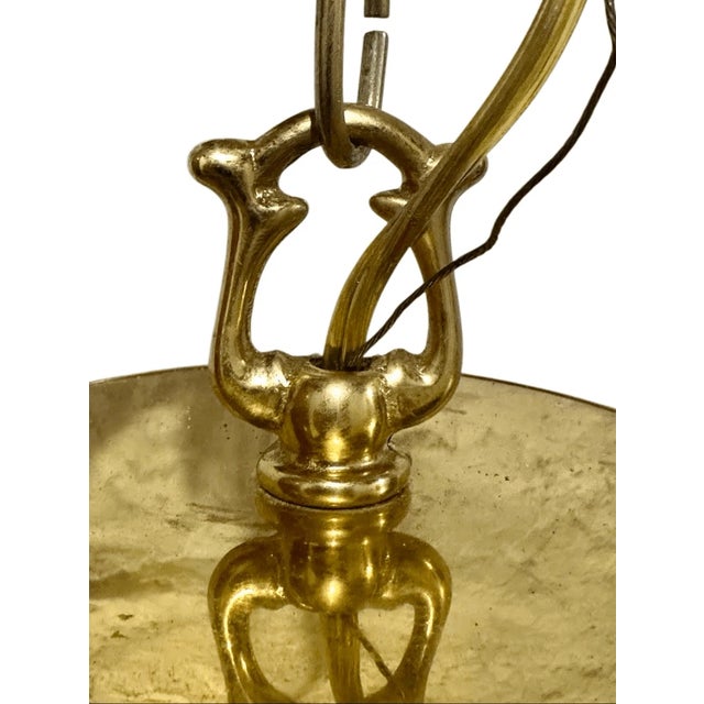 Mid 20th Century Vintage Marbled Glass Pendant Hallway Light For Sale - Image 5 of 8